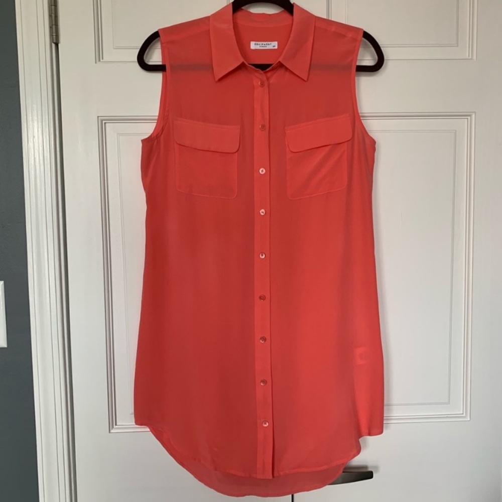 Equipment Silk Button Front Dress - Sz S